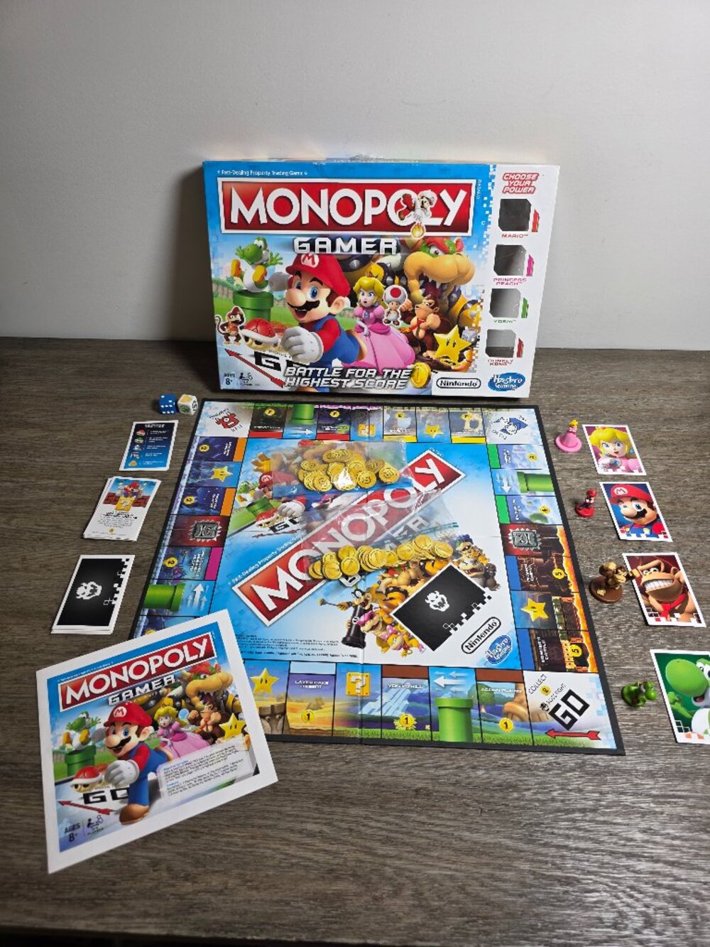 Monopoly Gamer Board Game (Used, 100% Complete) Nintendo Mario Peach Yoshi DK